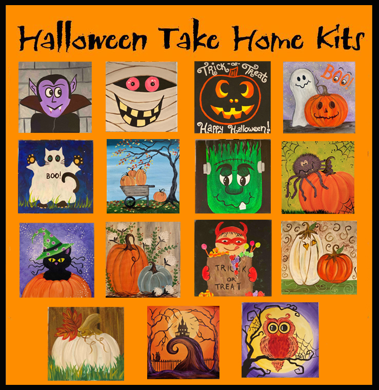HALLOWEEN TAKE HOME KITS NOW AVAILABLE. CLICK HERE TO VIEW ALL TAKE HOME KIT OPTIONS. KITS INCLUDE ALL SUPPLIES & PRINTED INSTRUCTIONS. ORDER ONLINE-PICK UP AT STUDIO Mon-Sat, 3:00-6:00